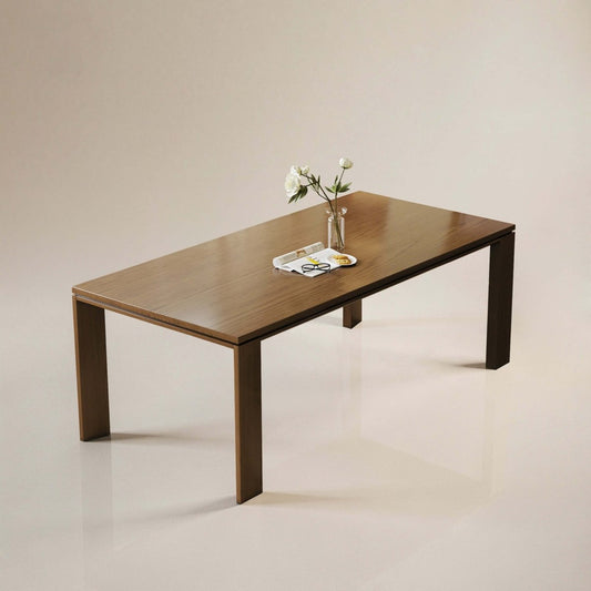 Dining Table D43 - FK - M001 Mid - Century Modern Solid WoodGenerous Tabletop Space 70.87" - FamiDear