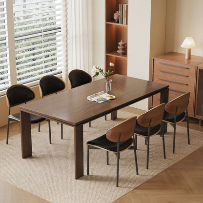 Dining Table D43 - FK - M001 Mid - Century Modern Solid WoodGenerous Tabletop Space 70.87" - FamiDear