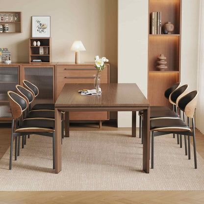 Dining Table D43 - FK - M001 Mid - Century Modern Solid WoodGenerous Tabletop Space 70.87" - FamiDear