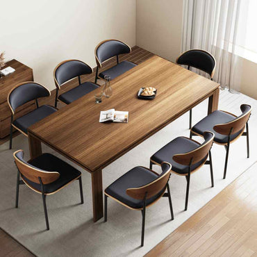 Dining Table D43 - FK - M001 Mid - Century Modern Solid WoodGenerous Tabletop Space 70.87" - FamiDear