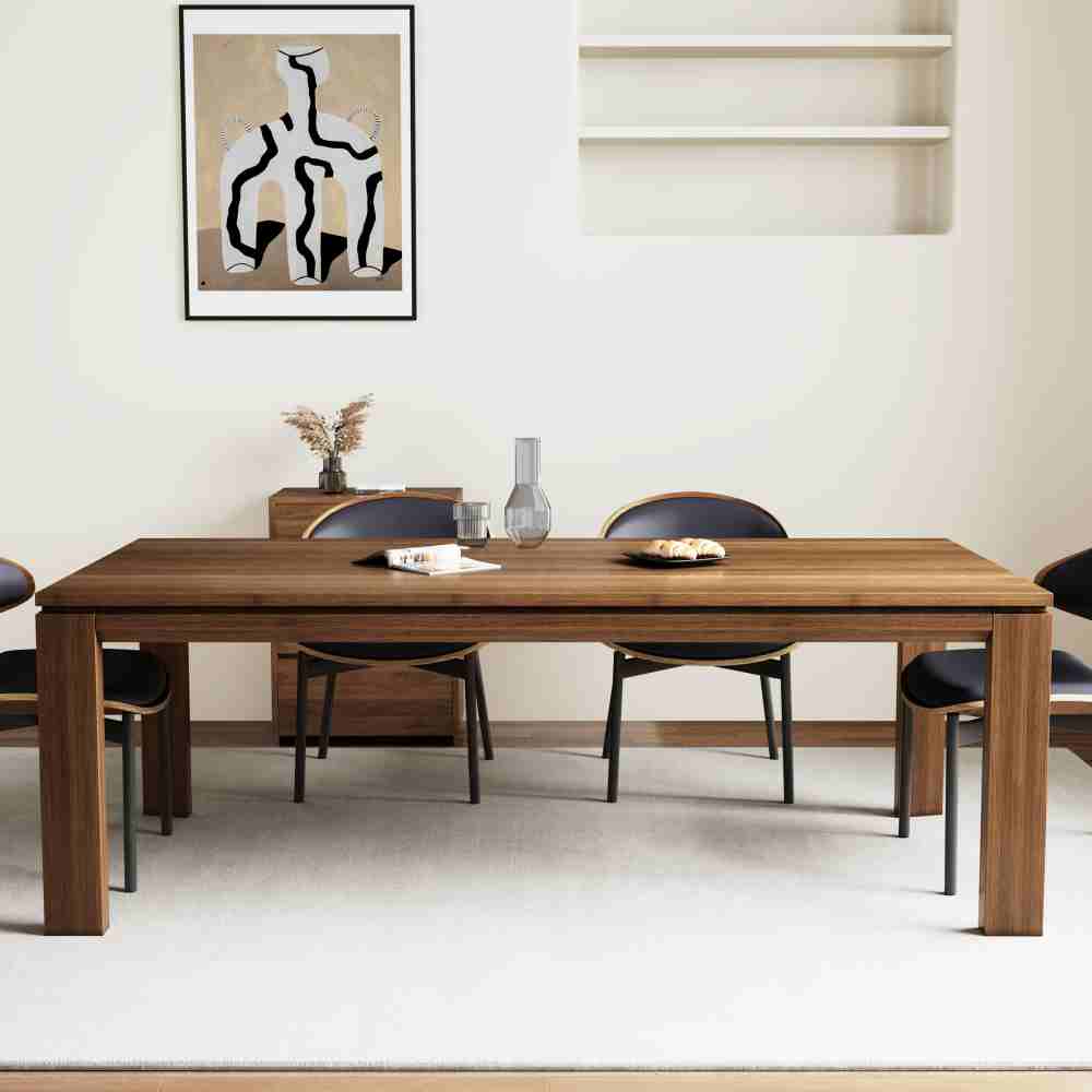 Dining Table D43 - FK - M001 Mid - Century Modern Solid WoodGenerous Tabletop Space 70.87" - FamiDear