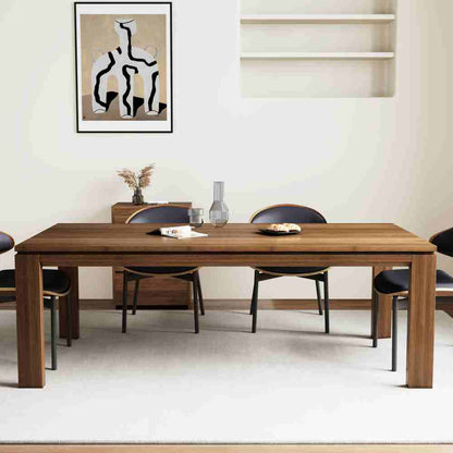 Dining Table D43 - FK - M001 Mid - Century Modern Solid WoodGenerous Tabletop Space 70.87" - FamiDear