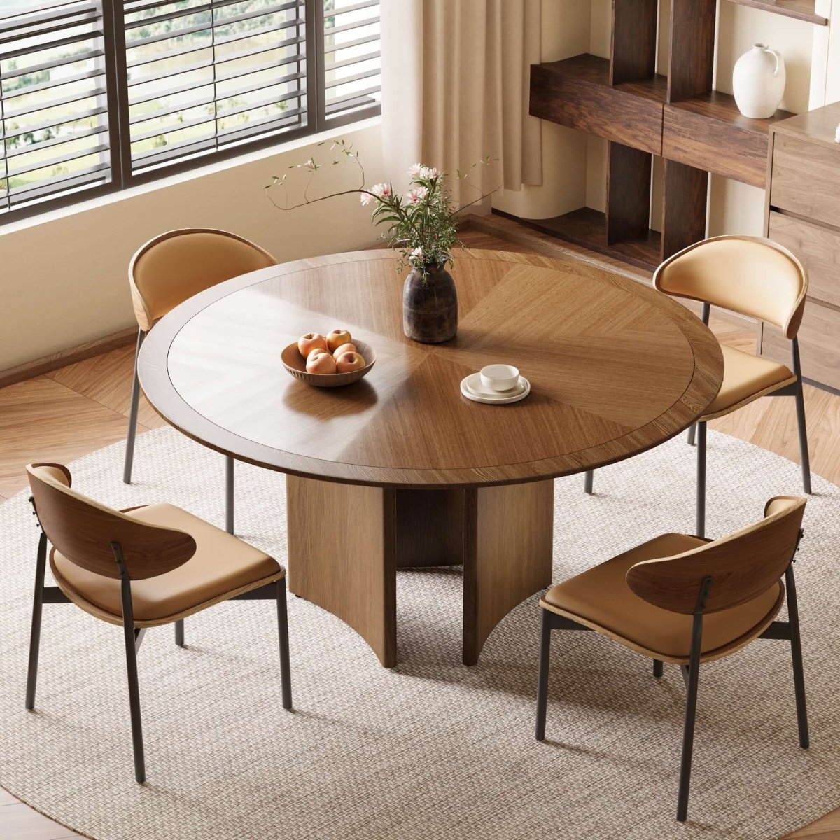 Dining Table D44 - FK - M001 Mid - Century Modern Solid Wood Frame 59.05" - FamiDear
