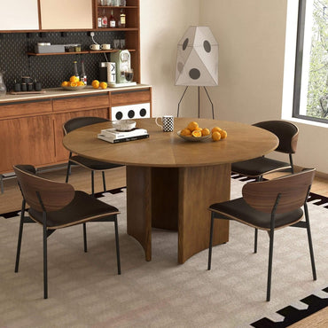 Dining Table D44 - FK - M002 Mid - Century Modern Solid Wood Frame 59.05" - FamiDear