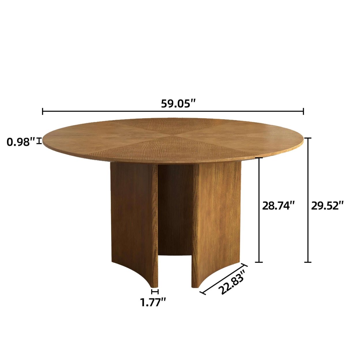 Dining Table D44 - FK - M002 Mid - Century Modern Solid Wood Frame 59.05" - FamiDear