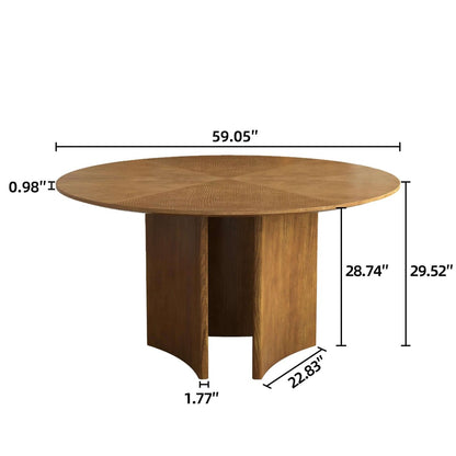 Dining Table D44 - FK - M002 Mid - Century Modern Solid Wood Frame 59.05" - FamiDear