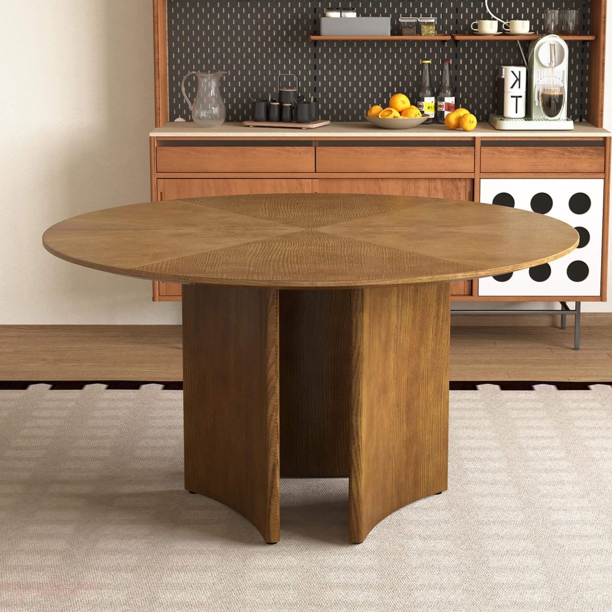 Dining Table D44 - FK - M002 Mid - Century Modern Solid Wood Frame 59.05" - FamiDear