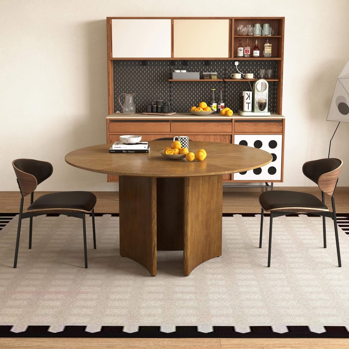 Dining Table D44 - FK - M002 Mid - Century Modern Solid Wood Frame 59.05" - FamiDear