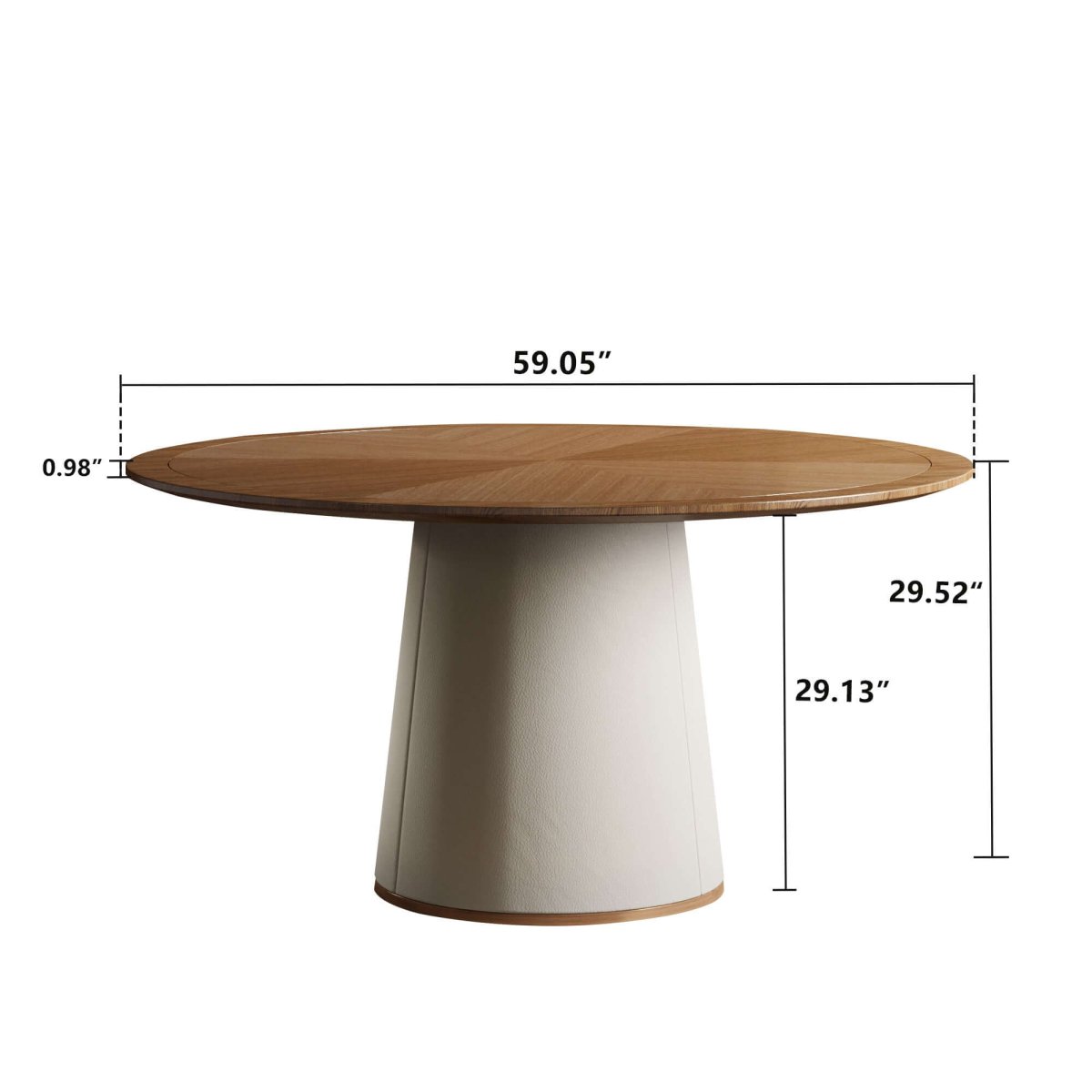 Dining Table D45 - FK - M001 Mid - Century Modern Lmitation Leather Base 59.05" - FamiDear