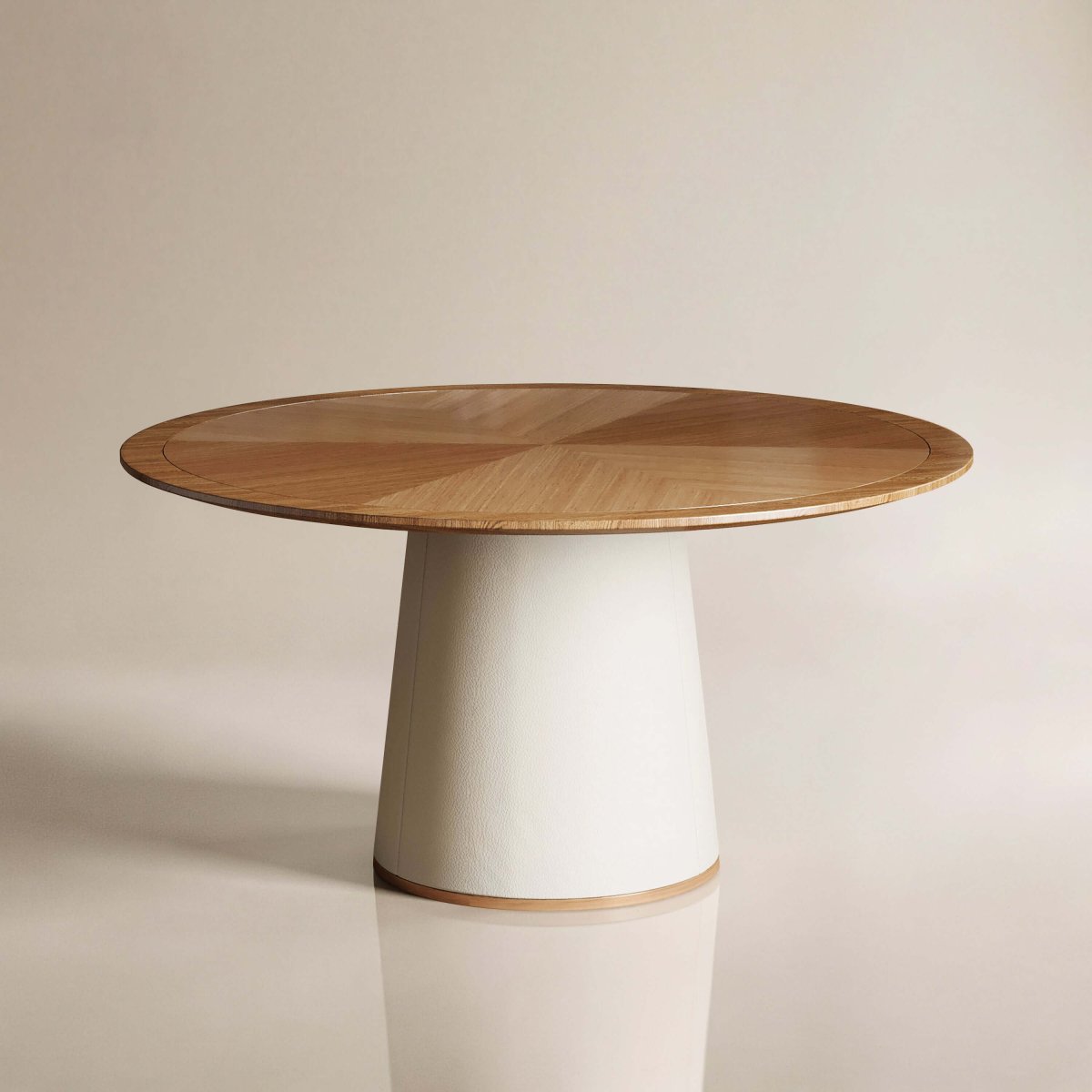 Dining Table D45 - FK - M001 Mid - Century Modern Lmitation Leather Base 59.05" - FamiDear