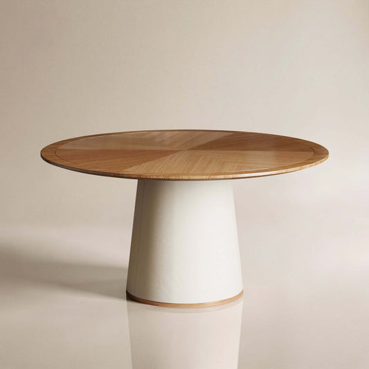 Dining Table D45 - FK - M001 Mid - Century Modern Lmitation Leather Base 59.05" - FamiDear