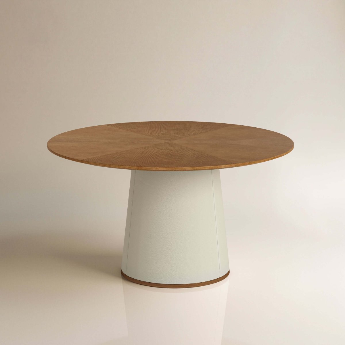 Dining Table D45 - FK - M002 Mid - Century Modern Leather - Wrapped Base 59.05" - FamiDear