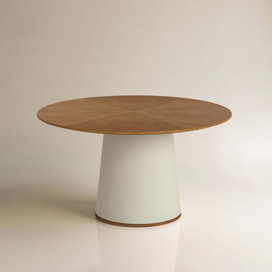 Dining Table D45 - FK - M002 Mid - Century Modern Leather - Wrapped Base 59.05" - FamiDear