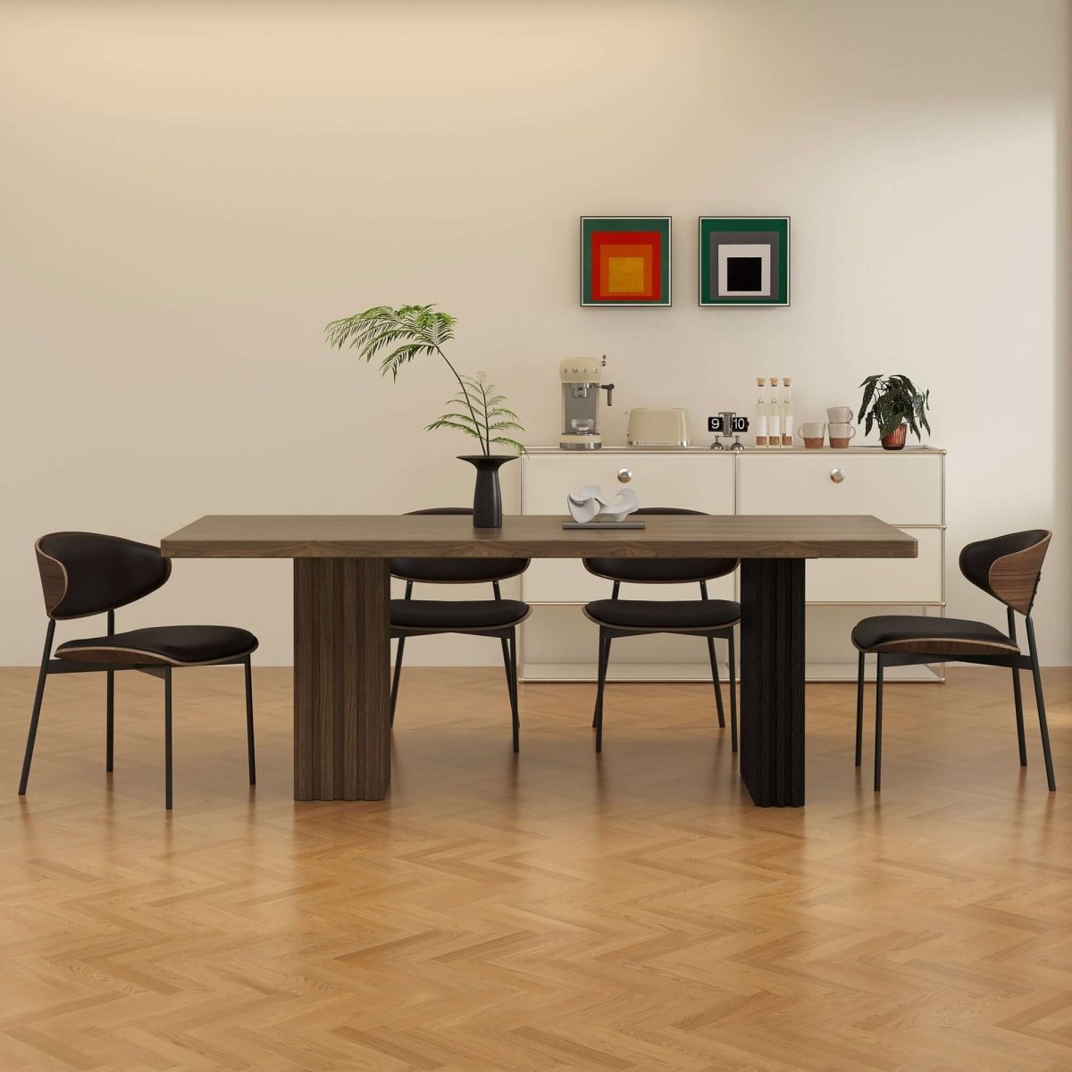 Dining Table D46 - FK - M001 Mid - Century Modern Generous Tabletop Space 70.8" - FamiDear