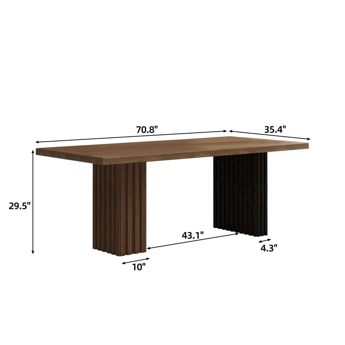 Dining Table D46 - FK - M001 Mid - Century Modern Generous Tabletop Space 70.8" - FamiDear