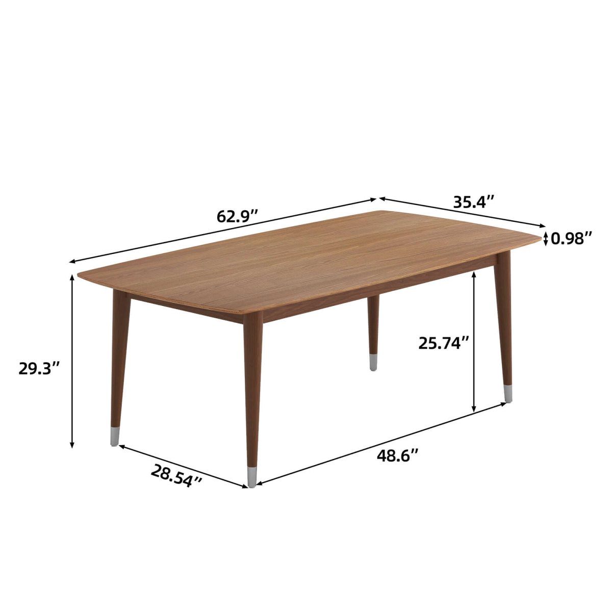 Dining Table D47 - FK - M001 Mid - Century Modern Laminated Solid Wood 62.9" - FamiDear
