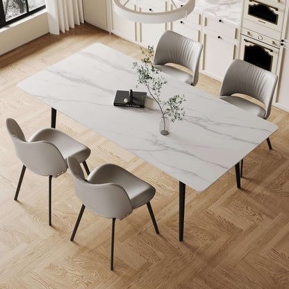 Dining Table D49 - FK - M001 Modern Marble Tabletop 70.8" - FamiDear