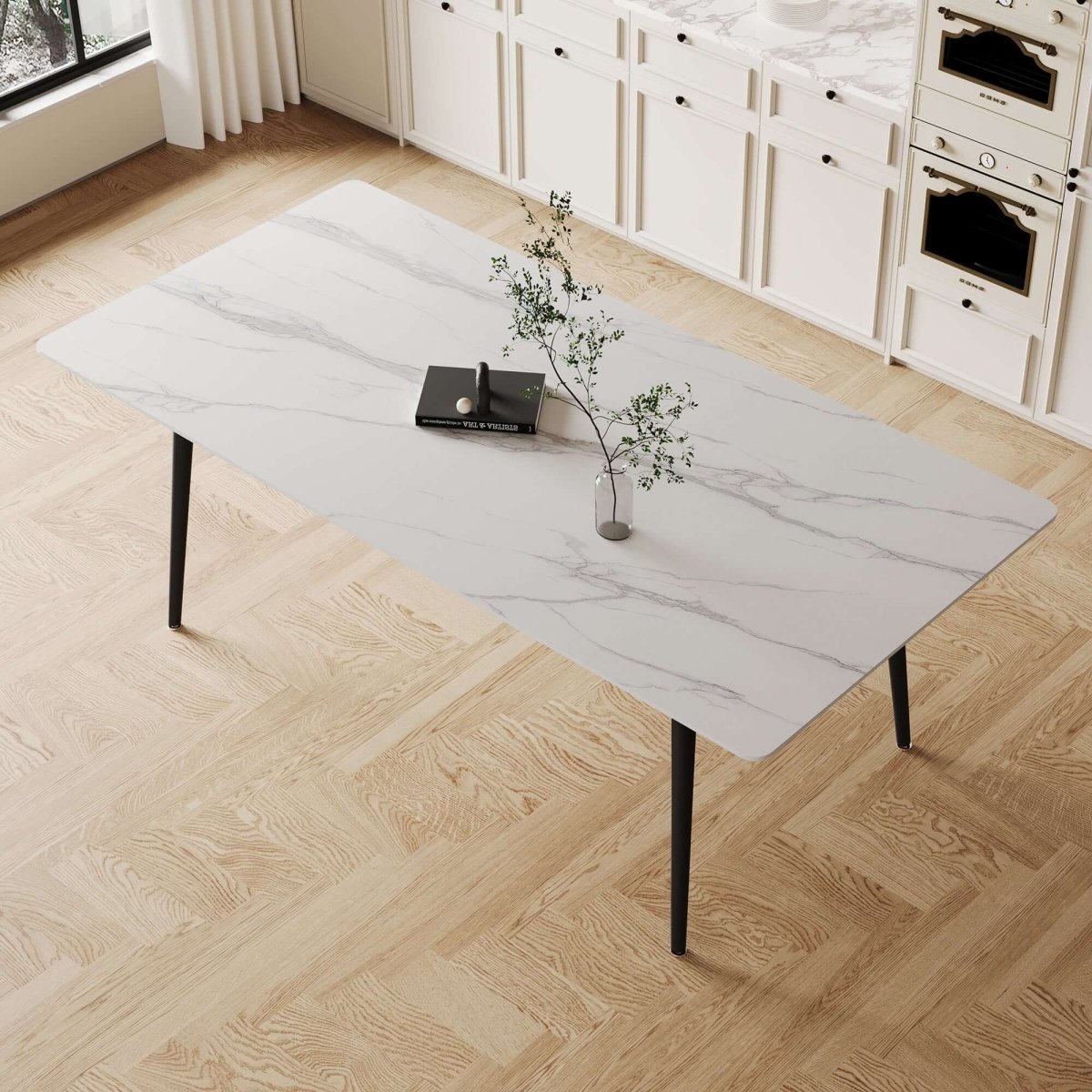 Dining Table D49 - FK - M001 Modern Marble Tabletop 70.8" - FamiDear