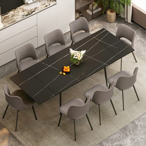 Dining Table D50 - FK - M001 Modern Can Seat 6 - 10 People Extendable 62.9" to 94.4" - FamiDear