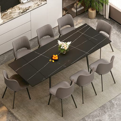 Dining Table D50 - FK - M001 Modern Can Seat 6 - 10 People Extendable 62.9" to 94.4" - FamiDear