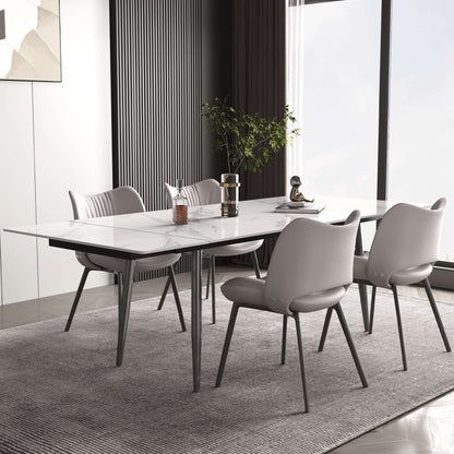 Dining Table D50 - FK - M001 Modern Can Seat 6 - 10 People Extendable 62.9" to 94.4" - FamiDear