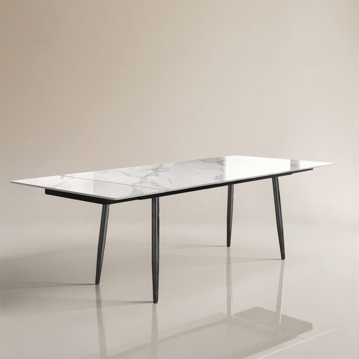 Dining Table D50 - FK - M001 Modern Can Seat 6 - 10 People Extendable 62.9" to 94.4" - FamiDear