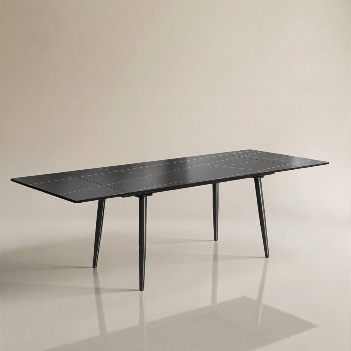 Dining Table D50 - FK - M001 Modern Can Seat 6 - 10 People Extendable 62.9" to 94.4" - FamiDear