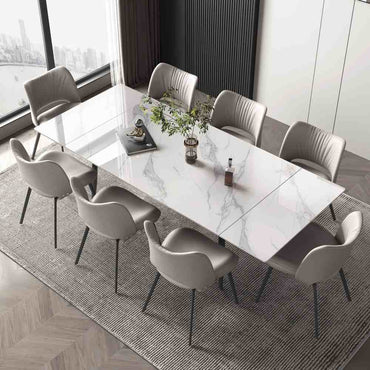 Dining Table D50 - FK - M001 Modern Can Seat 6 - 10 People Extendable 62.9" to 94.4" - FamiDear