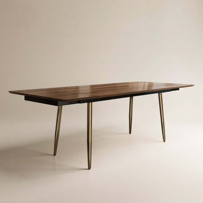 Dining Table D51 - FK - M001 Mid - Century Modern Walnut Wood Extendable 62.9" to 94.4" - FamiDear