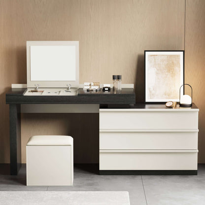 Dresser D65 - FK - M001 Modern Swivel Desk Top with 3 Drawers - FamiDear