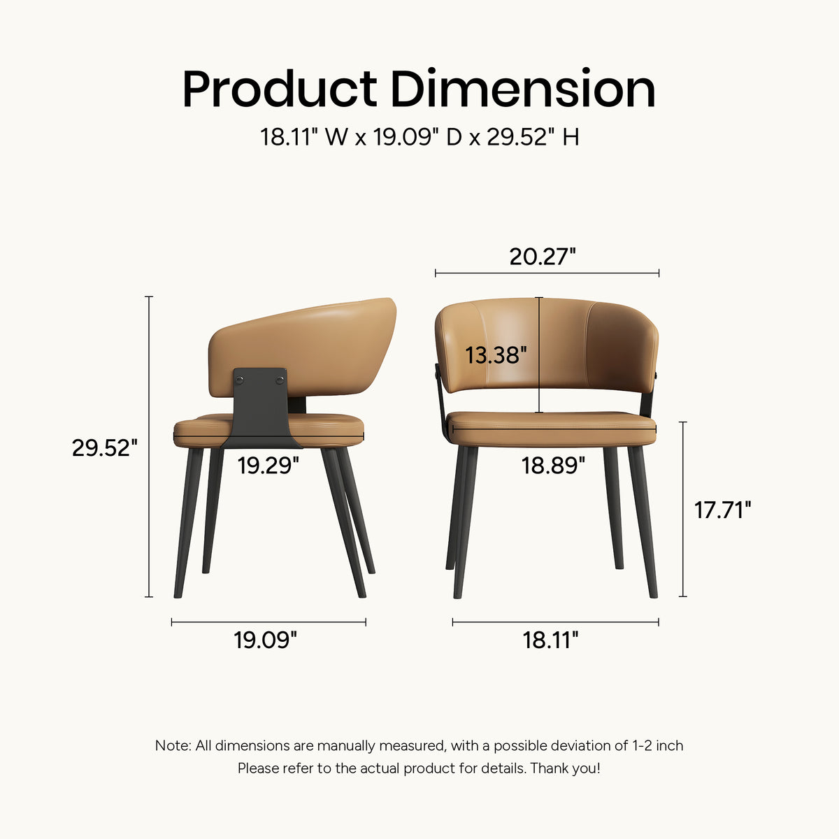 Modern Upholstered Dining Chairs Set of 2 D57-FK-M002