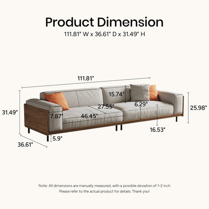Modern 4-Seater Sofa with Deep Seats for Living Rooms