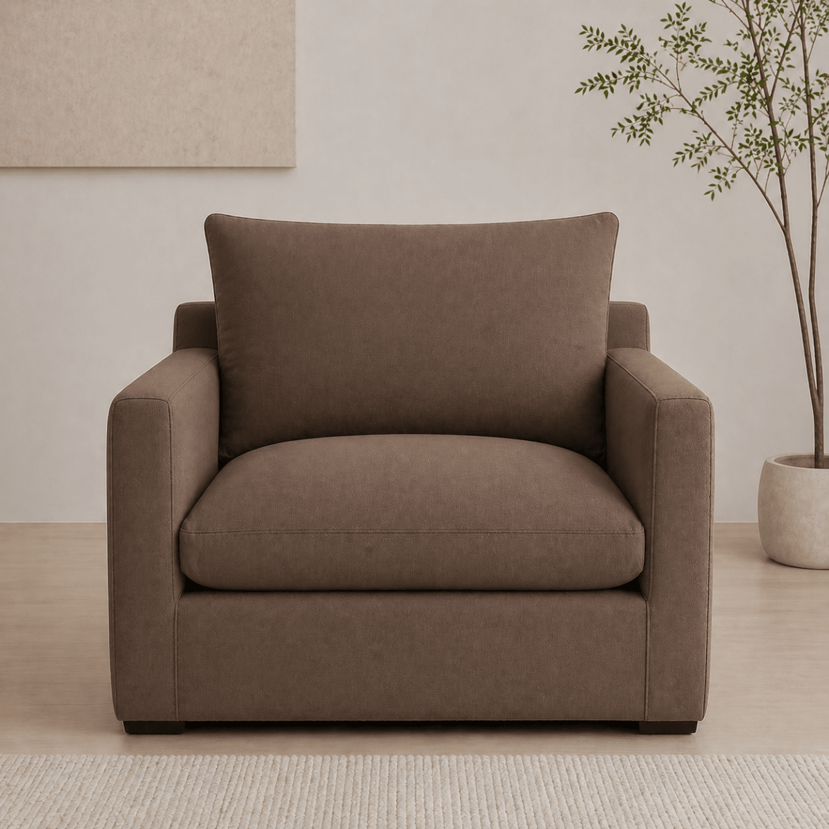 Mid Century Modern 4 Seater Sofa 111.81" Solid Wood Frame（DZ） - FamiDear