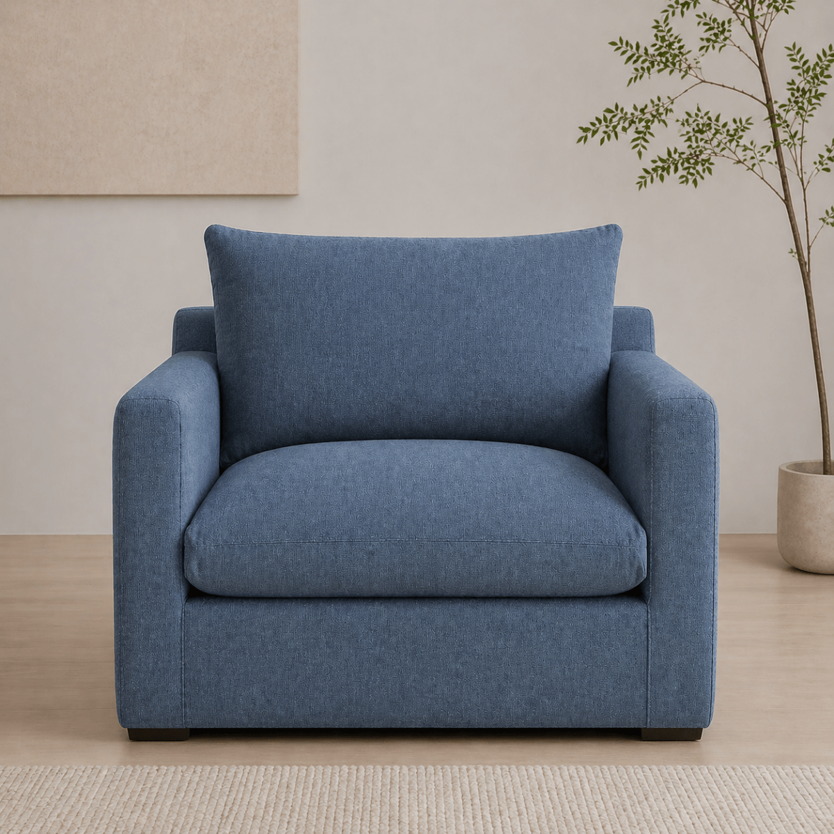Mid Century Modern 4 Seater Sofa 111.81" Solid Wood Frame（DZ） - FamiDear