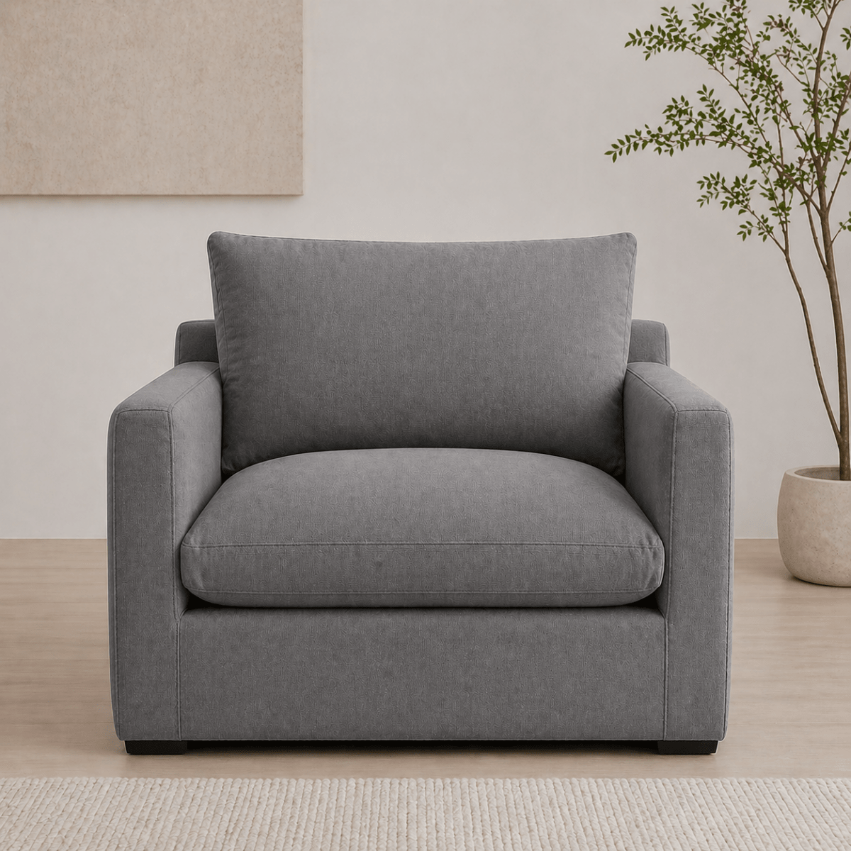 Mid Century Modern 4 Seater Sofa 111.81" Solid Wood Frame（DZ） - FamiDear