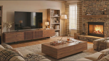 Mid-Century Expandable Coffee Table with Storage for Living Rooms