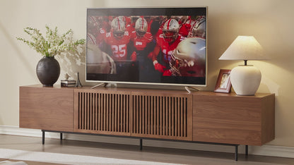 Mid-Century TV Stand with Hidden Storage for 32-100” TVs