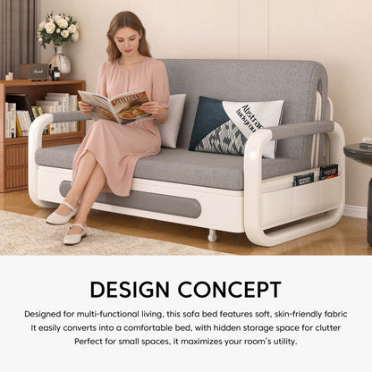 Pull Out Sleeper Sofa Bed 50.3"&62.2" Full Size Compact Futon Couch for Small Spaces - FamiDear