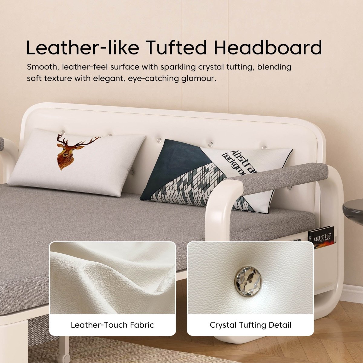 Pull Out Sleeper Sofa Bed 50.3"&62.2" Full Size Compact Futon Couch for Small Spaces - FamiDear