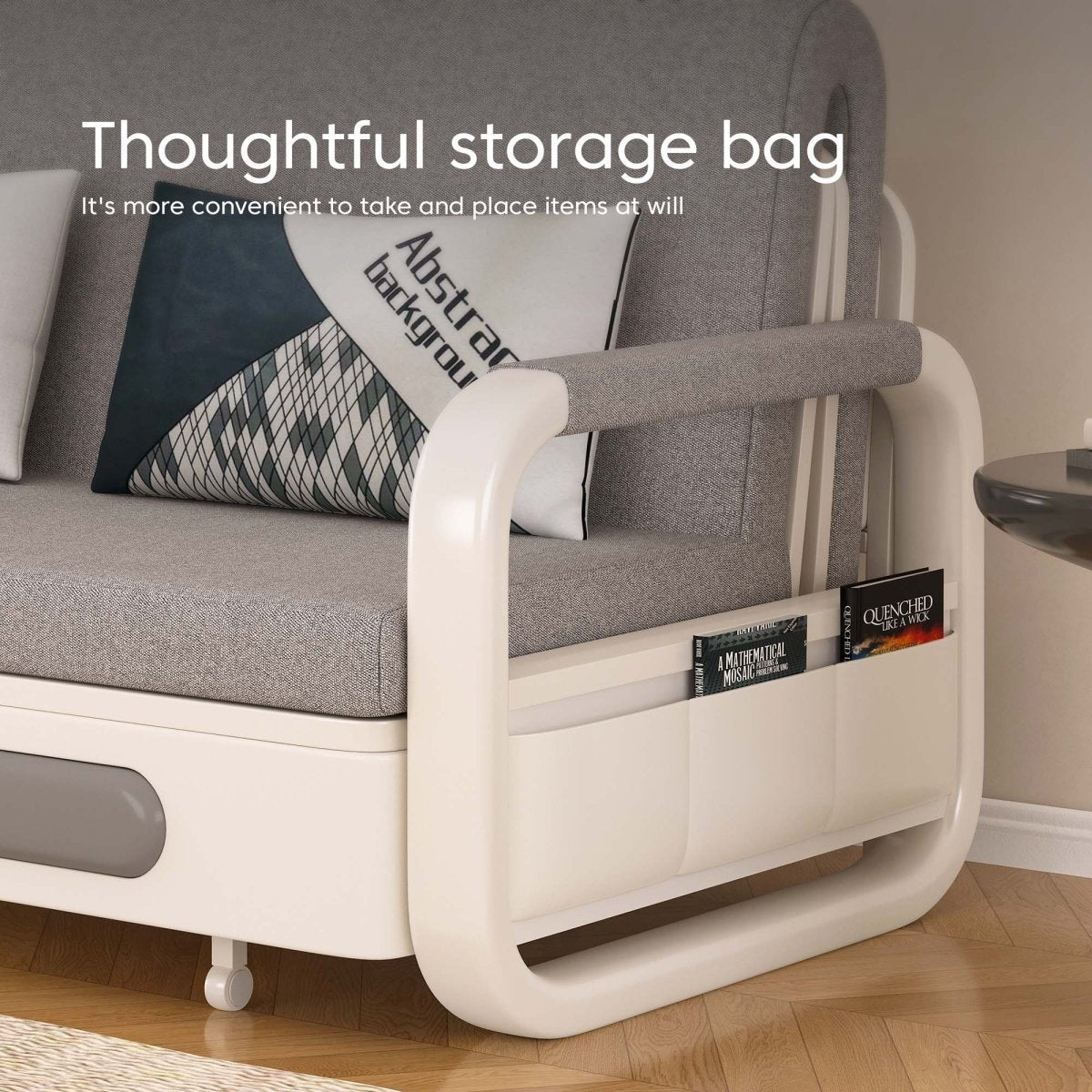 Pull Out Sleeper Sofa Bed 50.3"&62.2" Full Size Compact Futon Couch for Small Spaces - FamiDear