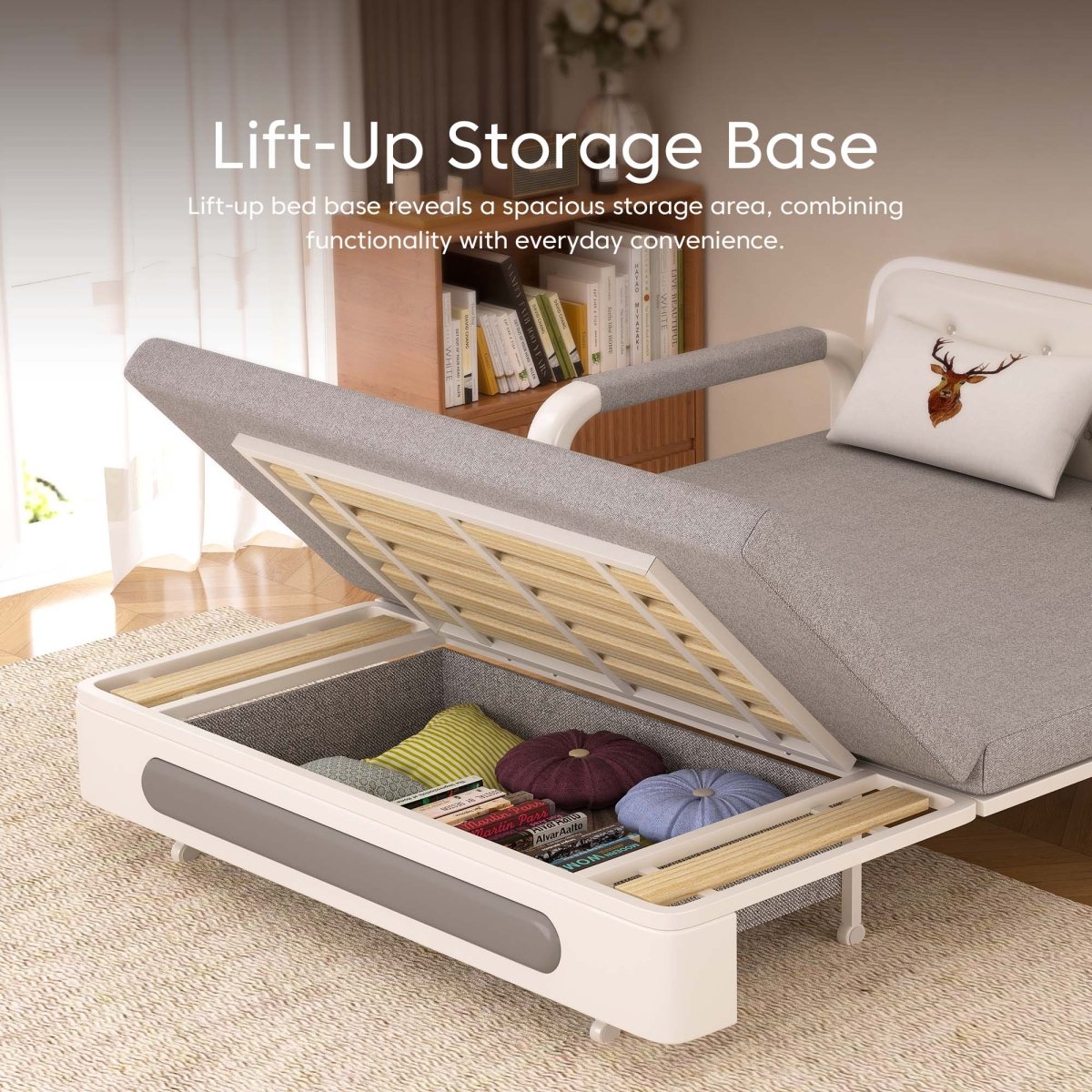 Pull Out Sleeper Sofa Bed 50.3"&62.2" Full Size Compact Futon Couch for Small Spaces - FamiDear