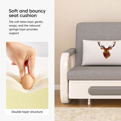 Pull Out Sleeper Sofa Bed 50.3"&62.2" Full Size Compact Futon Couch for Small Spaces - FamiDear