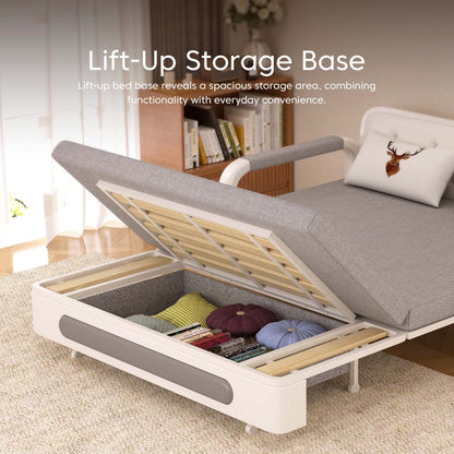 Pull Out Sleeper Sofa Bed 50.3"&62.2" Full Size Compact Futon Couch for Small Spaces - FamiDear