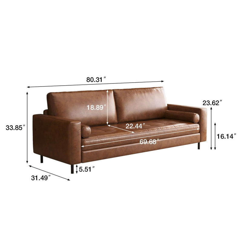 Sofa C15 - FK - M001 Mid - Century Modern Solid Larch Frame 80.31" - FamiDear