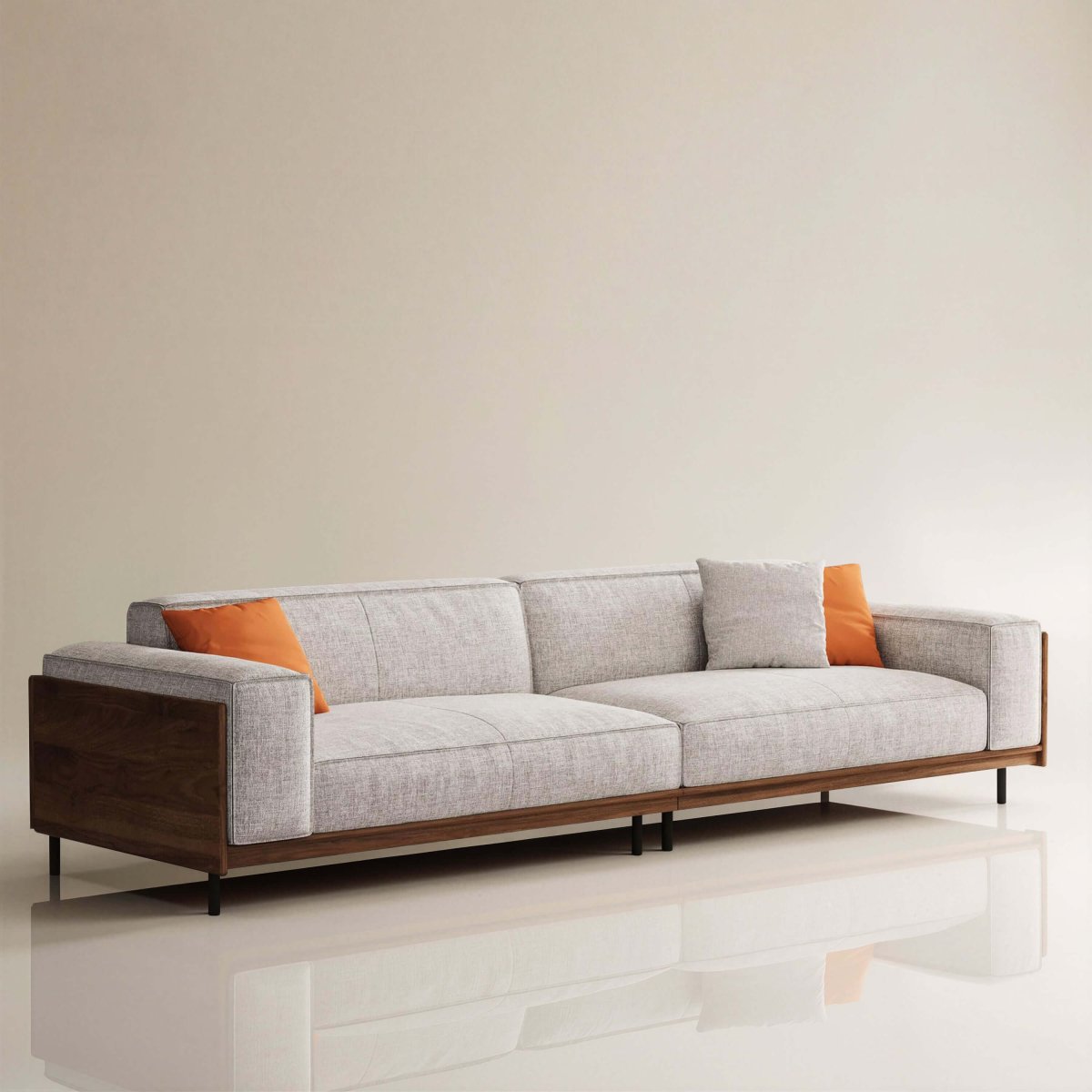 Sofa C16 - HK - M001 Mid - Century Modern Solid Wood Frame 111.81" - FamiDear