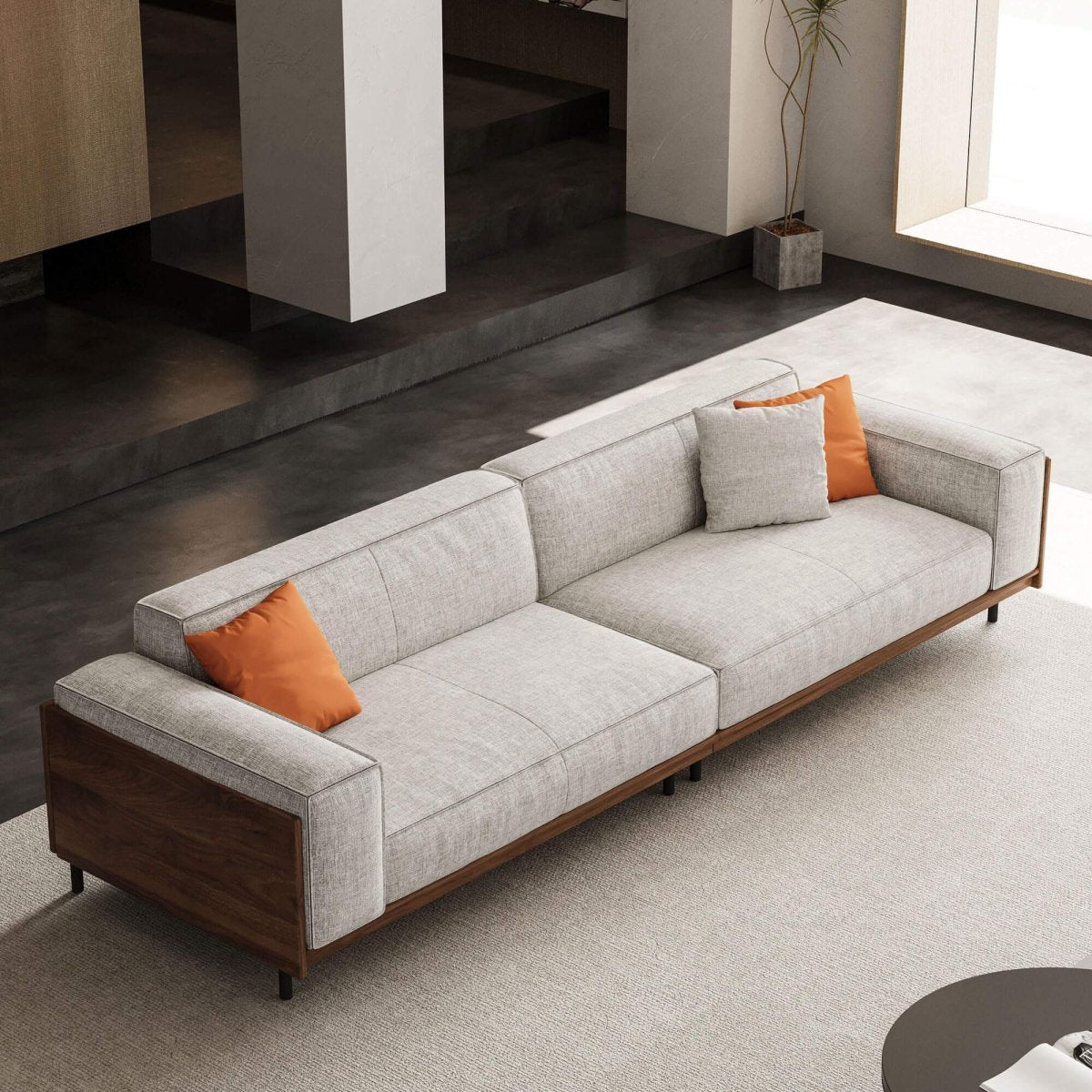 Sofa C16 - HK - M001 Mid - Century Modern Solid Wood Frame 111.81" - FamiDear