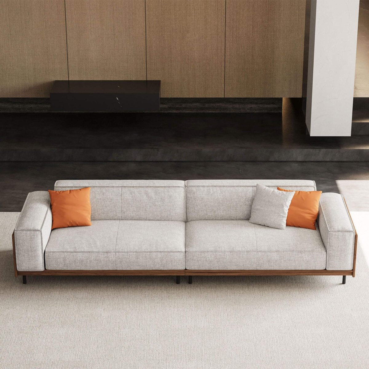 Sofa C16 - HK - M001 Mid - Century Modern Solid Wood Frame 111.81" - FamiDear