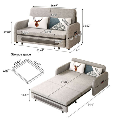 Sofa C17 - FK - M001 MTW Modern Fold - Out Sofa Bed Durable Fabrics 56.69" - FamiDear