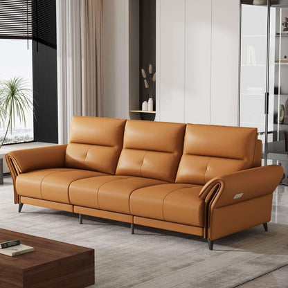 Sofa C18 - FK - L001 Modern Power Recliner Solid Larch Frame 112.5" - FamiDear