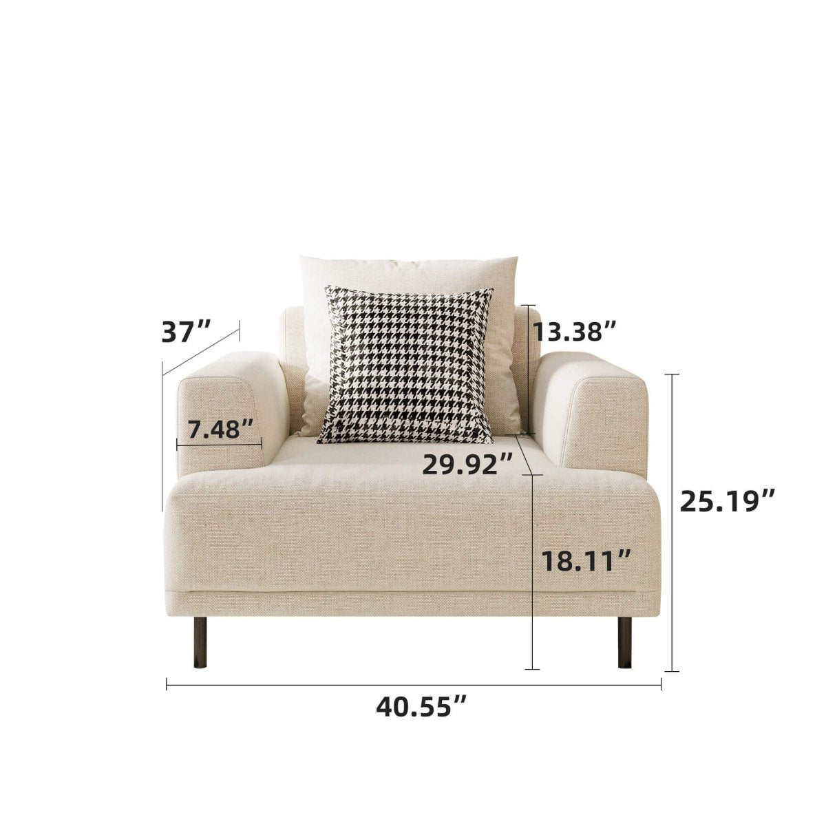 Sofa C19 - FK - M001 Modern Premium Durable Fabrics Solid Larch Frame 109.44" - FamiDear
